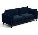 Sofa en velours bleu, 3 places, Maison & Meubles, Canapés | Sofas & Chaises Longues, Enlèvement, Trois personnes, Métal, Neuf