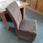 8 dineerstoelen met wielen, Ophalen, Bruin, Hout, Zo goed als nieuw