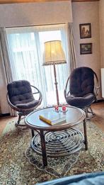 Rotan zetelset, vintage met tafel., zetels draaien., Huis en Inrichting, Ophalen, Zo goed als nieuw