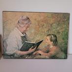 peinture sur bois/panneau de fibres grand-mère avec enfant, Enlèvement ou Envoi