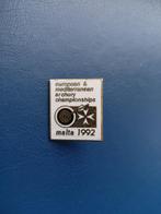 Speldje EK Boogschieten Malta 1992, Verzenden, Zo goed als nieuw, Sport, Speldje of Pin