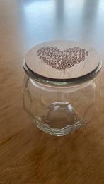 Pot met deksel Happy Birthday, Huis en Inrichting, Zo goed als nieuw, Glas