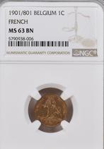 Belgium 1 Cent 1901/801 FDC MS63, Envoi, Autre, Monnaie en vrac