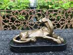 bronzen art abstract panter scultuur, Antiek en Kunst, Ophalen of Verzenden