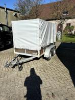 Aanhangwagen dubbele as met huif, Auto diversen, Aanhangers en Bagagewagens, Ophalen, Gebruikt