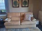 Salon zetels leder beige, Huis en Inrichting, Ophalen, Zo goed als nieuw, Leer