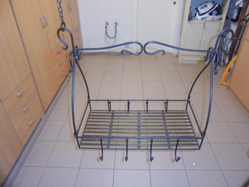Zeldzame vintage hangend pannen- en pottenrek, Huis en Inrichting, Keuken | Potten en Pannen, Zo goed als nieuw, Overige typen