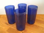 Set 4 bekers blauw - picnic 12,5 cm - Tupperware, Blauw, Beker of Kan, Gebruikt, Ophalen of Verzenden