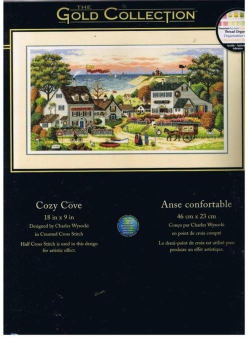 Borduurpakket Cozy Cove van Dimensions Gold, Hobby & Loisirs créatifs, Broderie & Machines à broder, Neuf, Set à broder, Envoi