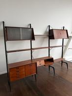 Teak Wall Unit by Louis Van Teeffelen for Webe, 1950s, Huis en Inrichting, Ophalen, Zo goed als nieuw