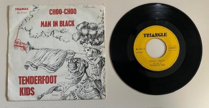 45T SINGLE TENDERFOOT KIDS - CHOO-CHOO/MAN IN BLACK - BELPOP, Cd's en Dvd's, Vinyl Singles, Gebruikt, Single, Rock en Metal, 7 inch