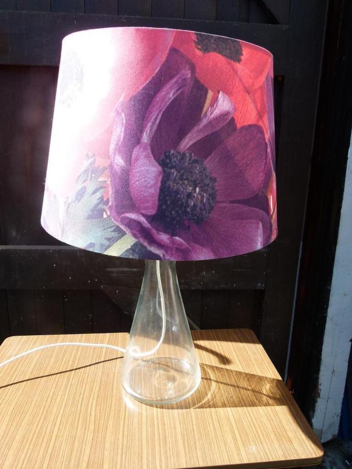 vintage tafellamp glas 70er jaren, Collections, Rétro, Maison et Meubles, Enlèvement