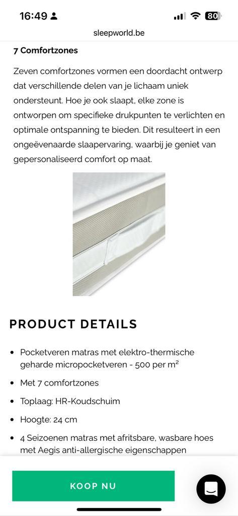 2x nieuwe matras 90x200 cm, Huis en Inrichting, Slaapkamer | Matrassen en Bedbodems, Nieuw, Ophalen