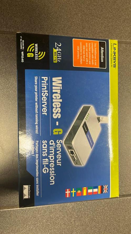 Linksys wireless -G   PrintServet, Informatique & Logiciels, Commutateurs réseau, Neuf, Enlèvement ou Envoi