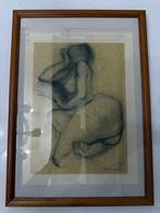 Original Female Nude Drawing by Joan Castejon, Ophalen, Nieuw