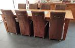 Eettafel met 8 stoelen, Huis en Inrichting, Tafels | Eettafels, Ophalen, Gebruikt, Teakhout, 200 cm of meer