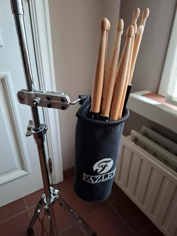 Fazley drumstokken houder met 5 paar drumstokken, drumstel  beschikbaar voor biedingen