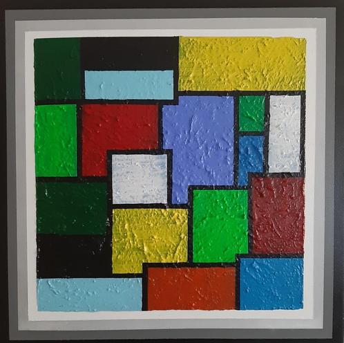 Schilderij: "COLOR AREAS". 70/70/4 cm., Antiek en Kunst, Kunst | Schilderijen | Modern, Ophalen of Verzenden