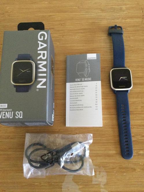 Garmin Venu SQ MUSIC, Handtassen en Accessoires, Sporthorloges, Zo goed als nieuw, Blauw, Ophalen of Verzenden