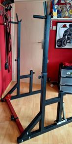 Verstelbaar rek om te squatten,bankdrukken en schouderpress, Sport en Fitness, Ophalen, Gebruikt, Borst, Fitnessbank