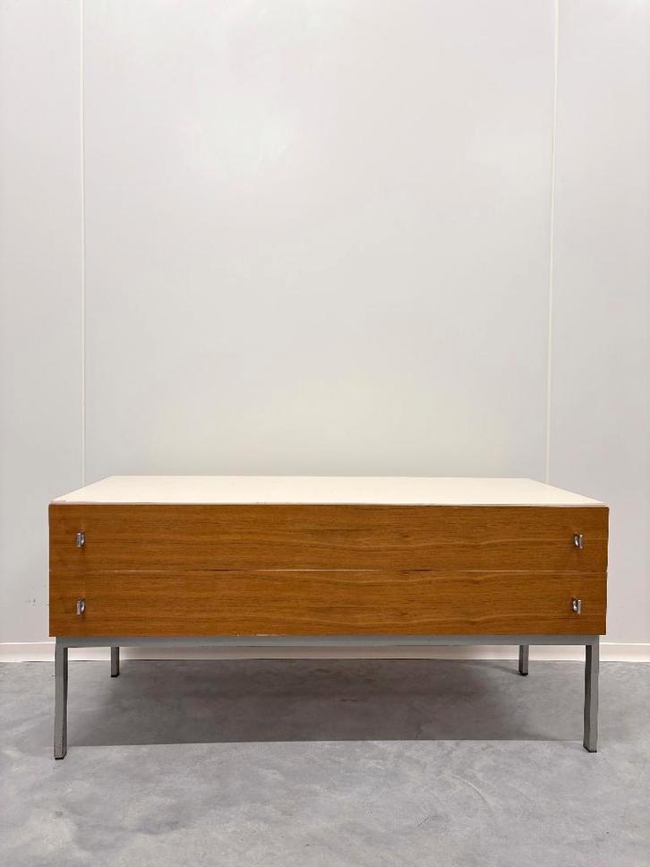 Commode vintage / buffet / Design Brasilia Werk, Maison & Meubles, Armoires | Commodes, Utilisé, Teck, 1 ou 2 tiroirs, Enlèvement