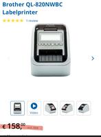Brother QL-820NWBC PRO Labelprinter + 9 etiketrollen, Ophalen of Verzenden, Zo goed als nieuw