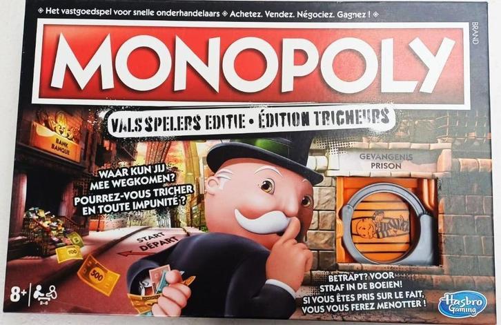🎩 Monopoly Valsspelers Editie – Valsspelen loont!, Hobby en Vrije tijd, Gezelschapsspellen | Bordspellen, Zo goed als nieuw, Een of twee spelers