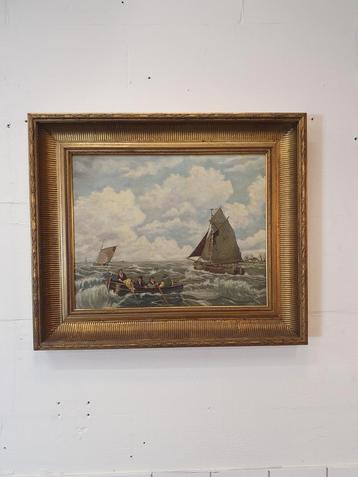Paysage marin classique, L Verbroeckhoven, huile sur toile