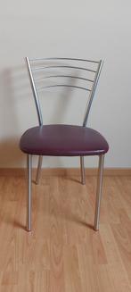4 keukenstoelen - alu frame - bekleding in skai bordeaux, Huis en Inrichting, Ophalen