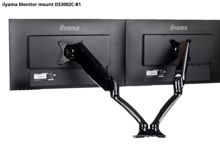 iiyama DS3002C-B1 beeldschermhouder, Computers en Software, Monitoren, Zo goed als nieuw, In hoogte verstelbaar, Draaibaar, Kantelbaar