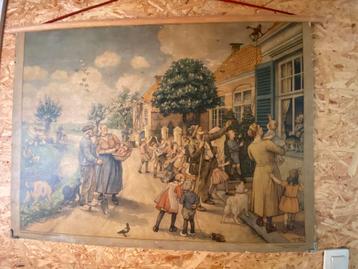 Vintage schoolplaat beschikbaar voor biedingen