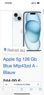 iPhone 15 128gb bleu blanc, Telecommunicatie, 128 GB, Blauw, Zo goed als nieuw, 100 %