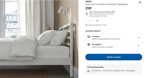 Cadre de lit + matelas + protège-matelas + drap housse(IKEA), Maison & Meubles, Chambre à coucher | Matelas & Sommiers, Utilisé