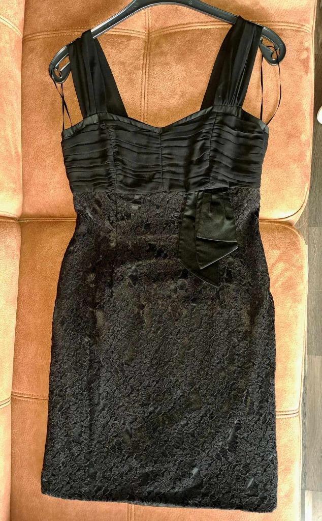 feestjurk, cocktailjurk, mt 38; Addy Van Den Krommenacker, Kleding | Dames, Jurken, Zo goed als nieuw, Maat 38/40 (M), Zwart, Boven de knie