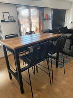 Hoge eettafel + 4 stoelen, Enlèvement, Comme neuf