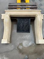 Haardsteen wit met plaat 125 x 40 x 97Hcm, Ophalen, Gebruikt