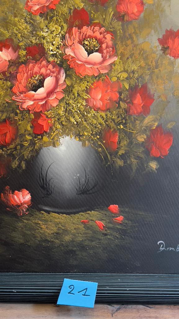 Domberg (1882-1954) — nature morte aux grandes fleurs, Antiquités & Art, Art | Peinture | Classique, Enlèvement