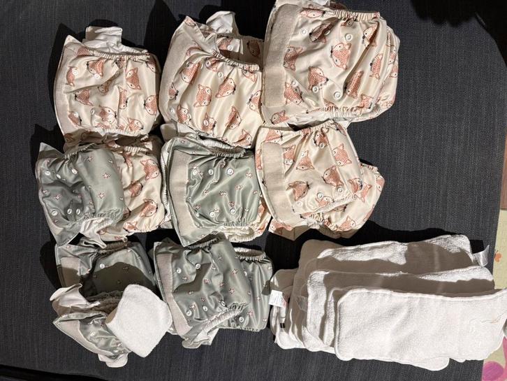 Gratis wasbare luiers – 20 luiers + 18 inleggers, Kinderen en Baby's, Badjes en Verzorging, Gebruikt, Ophalen