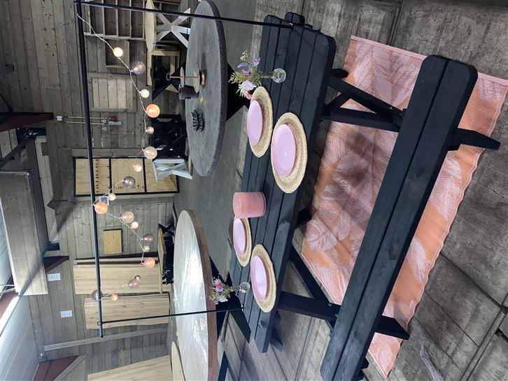 Grenen Geimpr. picknick, Tuin en Terras, Tuinbanken, Nieuw, Ophalen of Verzenden