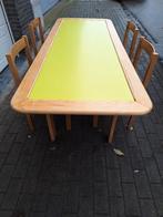 vintage tafel 202 cm x 78 cm, hoogte 71 cm, Huis en Inrichting, Ophalen, Gebruikt, Vintage, 200 cm of meer