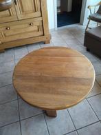 Massieve eiken ronde salontafel, Huis en Inrichting, Tafels | Salontafels, Ophalen, 50 tot 75 cm, Zo goed als nieuw, Eikenhout