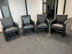 Vier mooie comfortabele zwarte stoelen van imitatieleer., Ophalen, Zwart, Vier