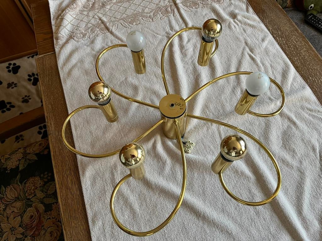 Lampe Spoutnik Vintage Mid Century 70 ans, Maison & Meubles, Lampes | Lustres, Enlèvement, Comme neuf