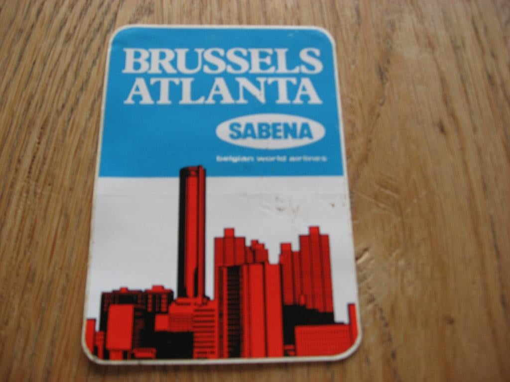 Autocollant Sabena Bruxelles Atlanta, Enlèvement ou Envoi, Neuf, Carte, Photo ou Gravure