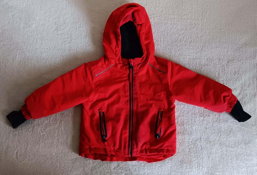 Rode warme regenjas maat 86/92, Ophalen, Gebruikt, Regenjas