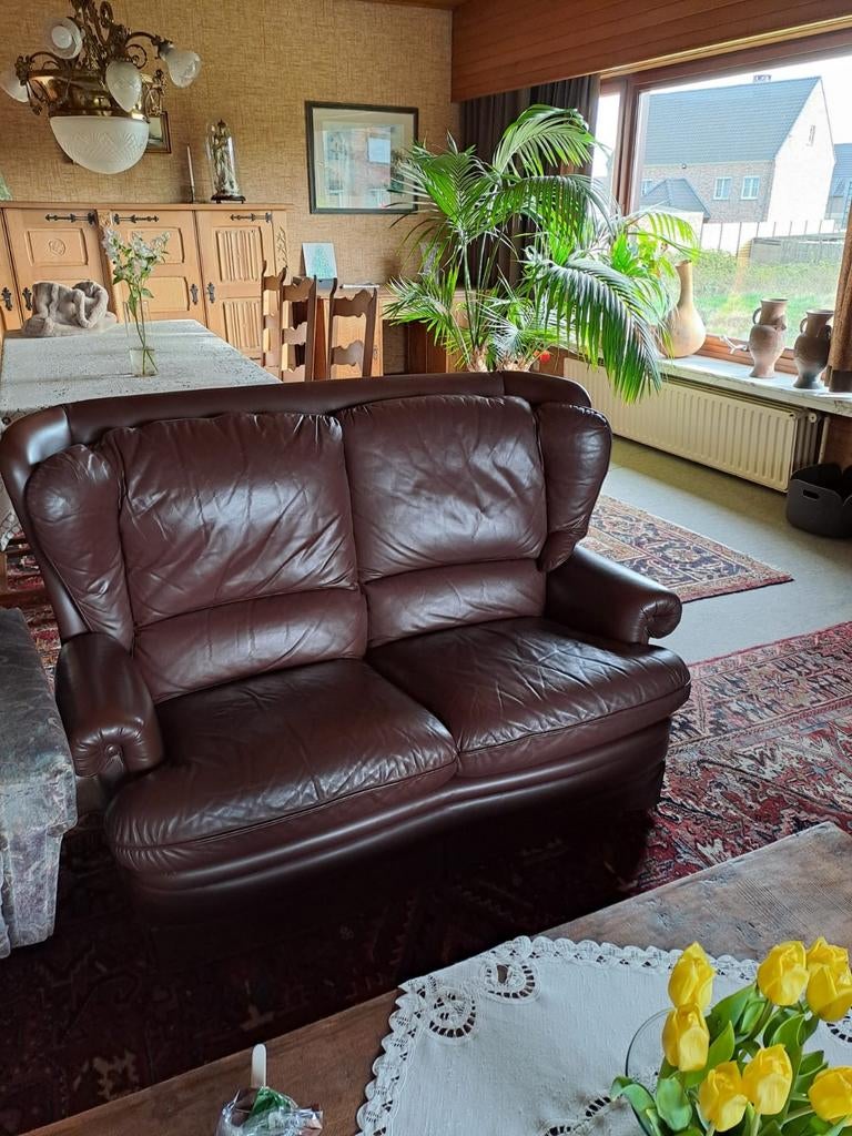 Lederen 2 en 3 zit  (MOET WEG), Ophalen, Gebruikt, Leer