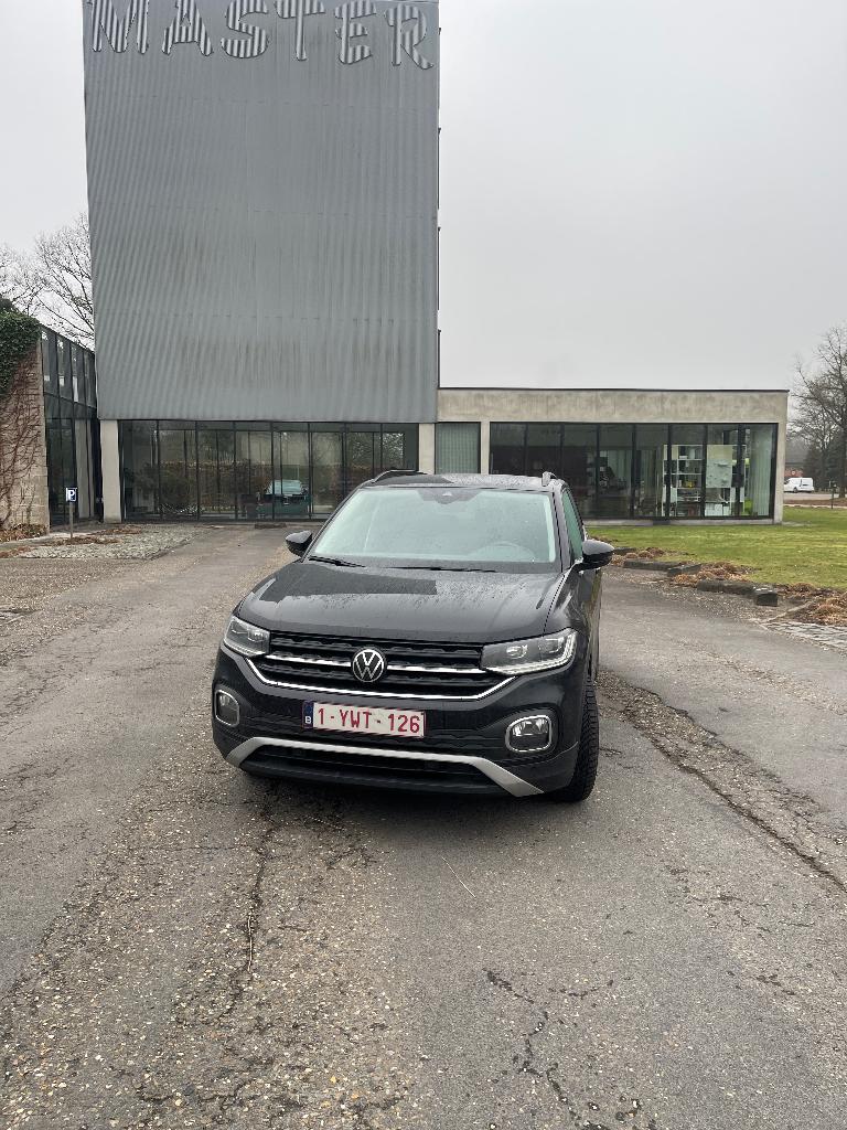 Volkswagen T-Cross 1.0 TSI Automaat – 01/2021 – 107.640 km, Autos, Volkswagen, Euro 6, Entreprise, Noir, 5 portes