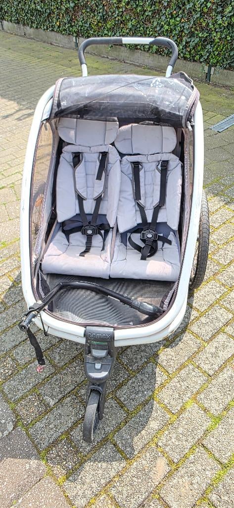 Fietskar gebruikte staat, Fietsen en Brommers, Fietsaccessoires | Aanhangwagens en Karren, Gebruikt, Kinderkar, Vering, Opvouwbaar