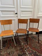 VINTAGE STOELEN SCHOOL KANTOOR 3 STUKS DUO PRACHTIGE KLEUR, Ophalen, Gebruikt, Drie