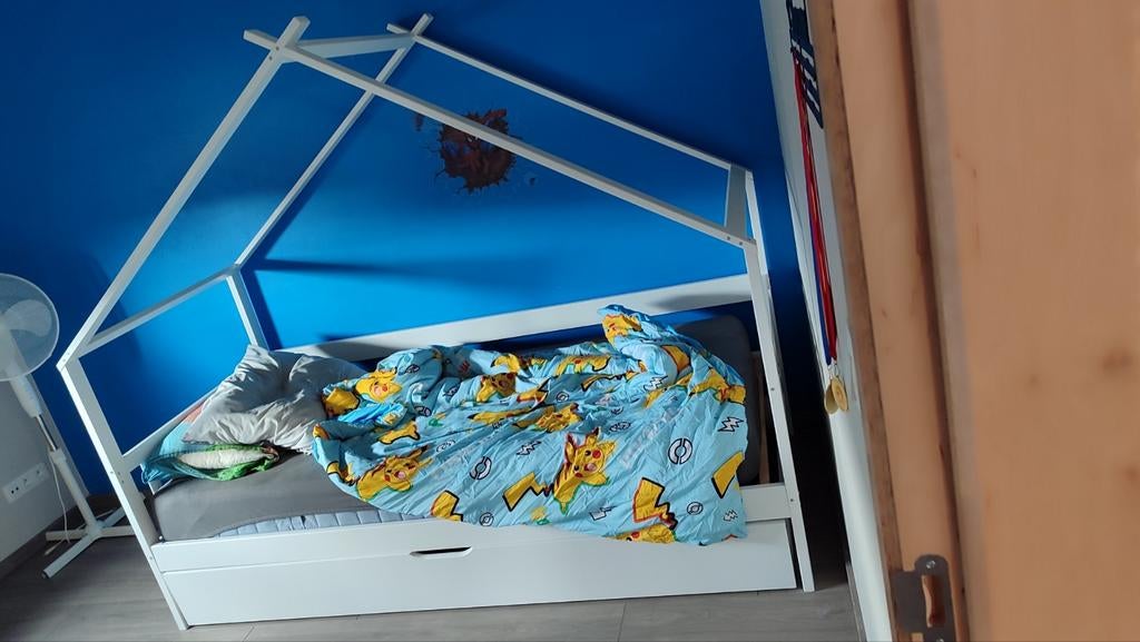Kinderbed met extra bedlade, Antiquités & Art, Antiquités | Meubles | Lits, Enlèvement